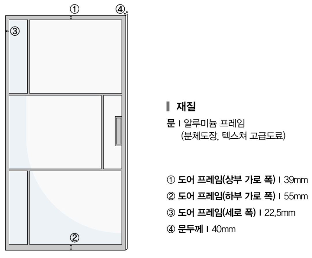원 슬라이딩 도어 사이즈